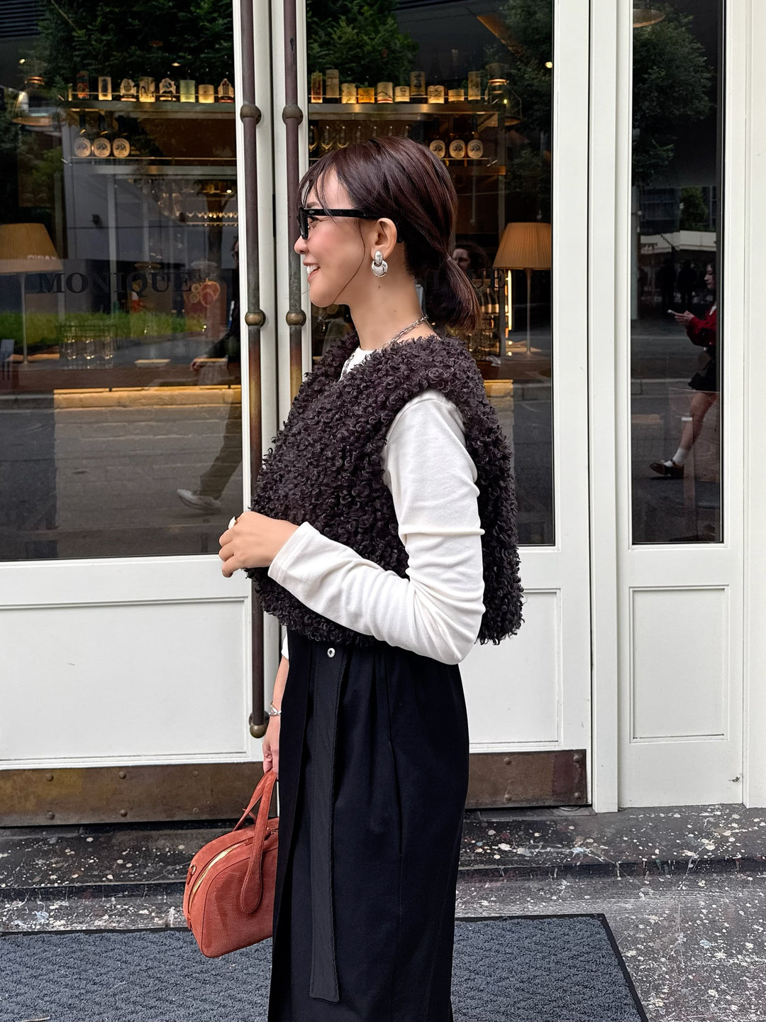 ベロアボートネックプルオーバー / アイボリー