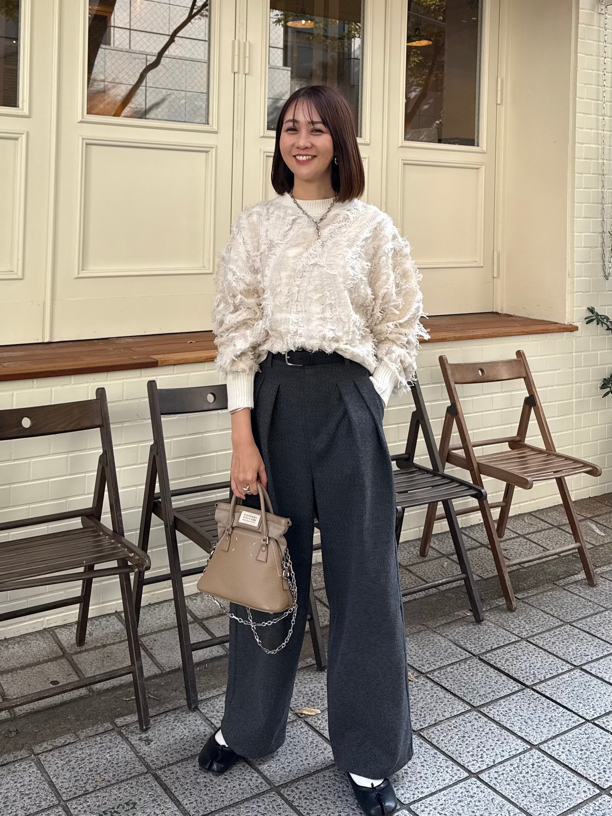 フリンジニットプルオーパー / アイボリー – fosie