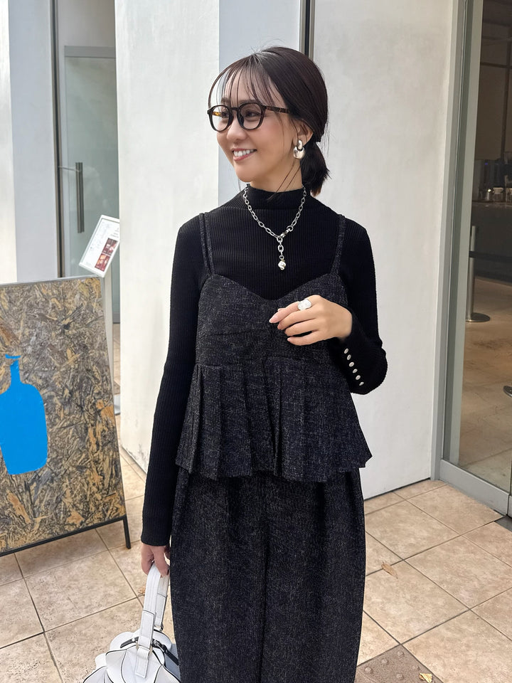 【予約】サマーツイードプリーツキャミ / ブラック(2月中旬頃発送予定)