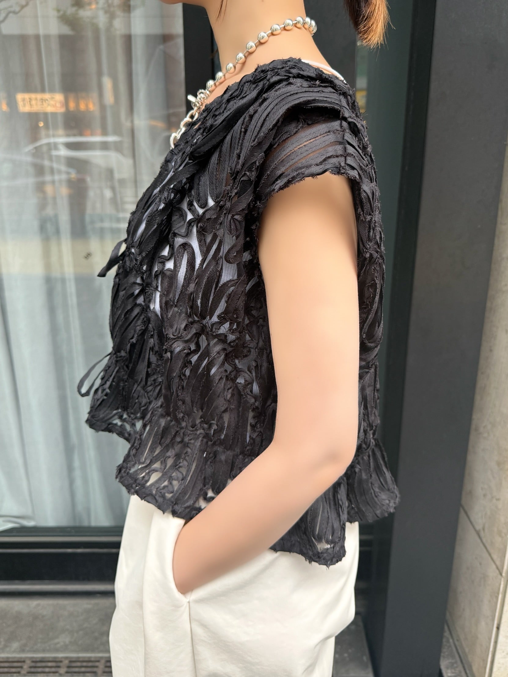 ニコアンド niko and 2WAYガーリーベスト黒ブラックレース新品 niko