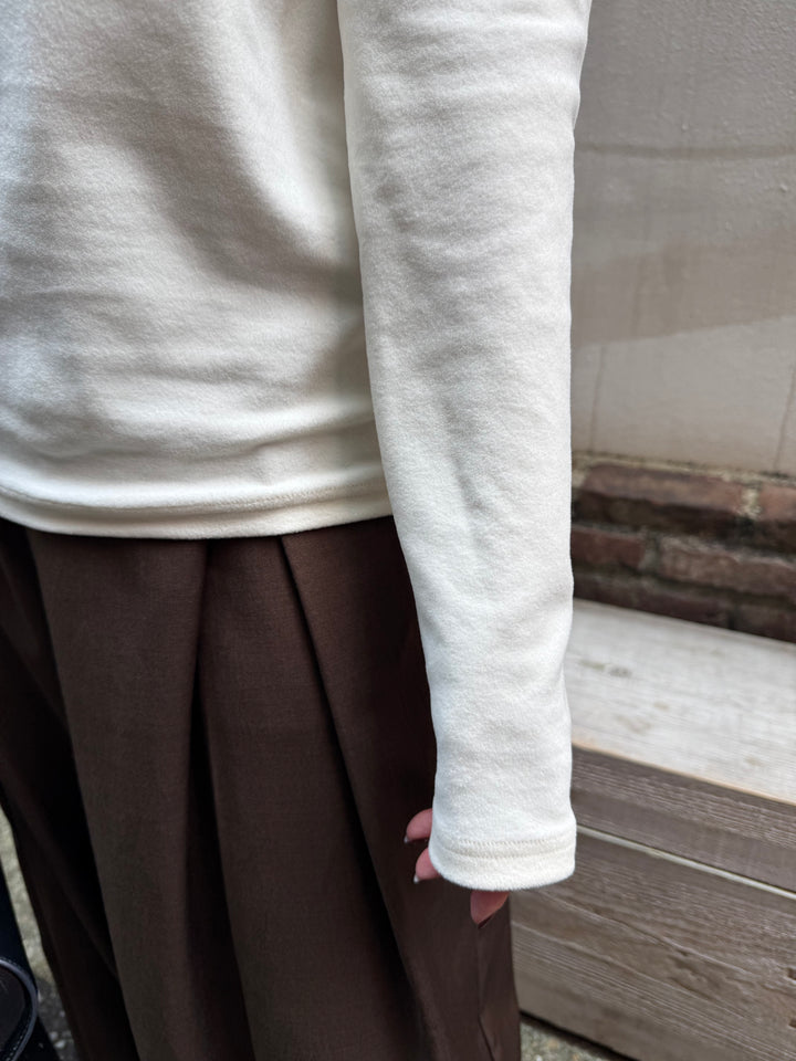 ベロアボートネックプルオーバー / アイボリー