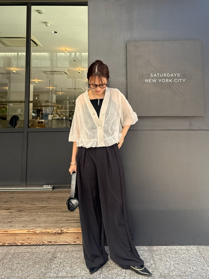 [新作300円OFF] 【予約】チュールシアーカーディガン / ベージュ(4月上旬発送予定)