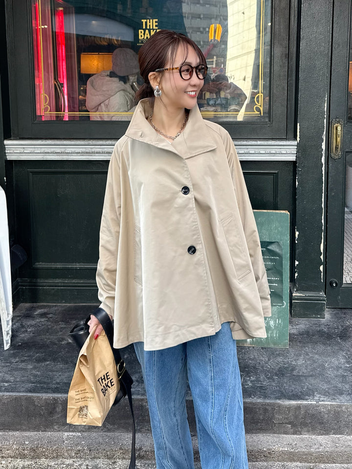 【予約】スタンドカラーミドルコート / ベージュ(2月下旬発送予定)