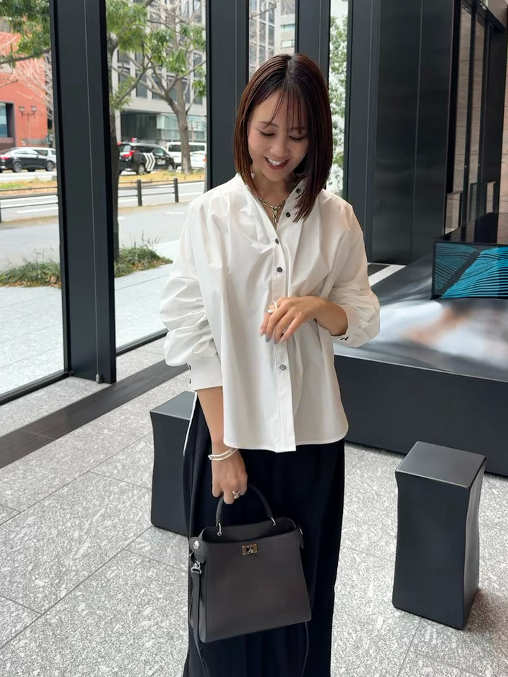 【予約】ブロードタックブラウス / ホワイト(2月下旬発送予定)