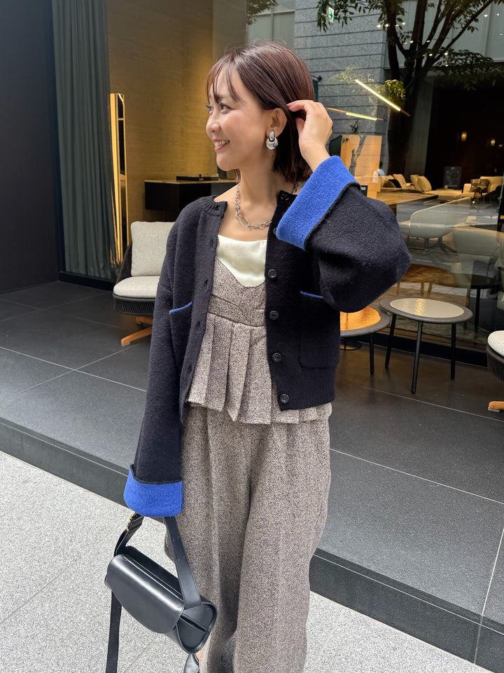 【予約】プリーツビスチェオールインワン / ブラウン(10月下旬発送予定)