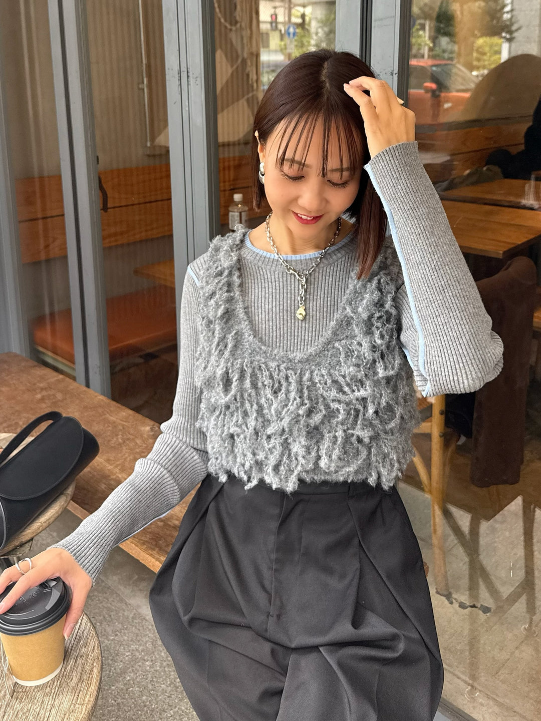 フリンジビスチェ / グレー