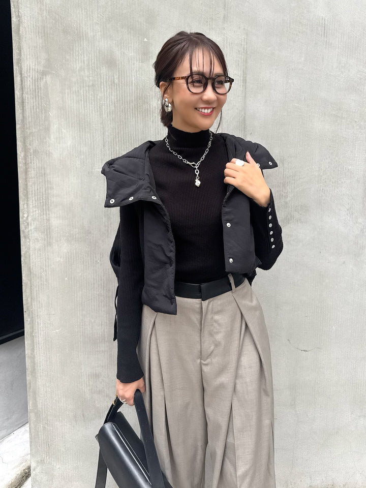 中綿フードベスト / ブラック