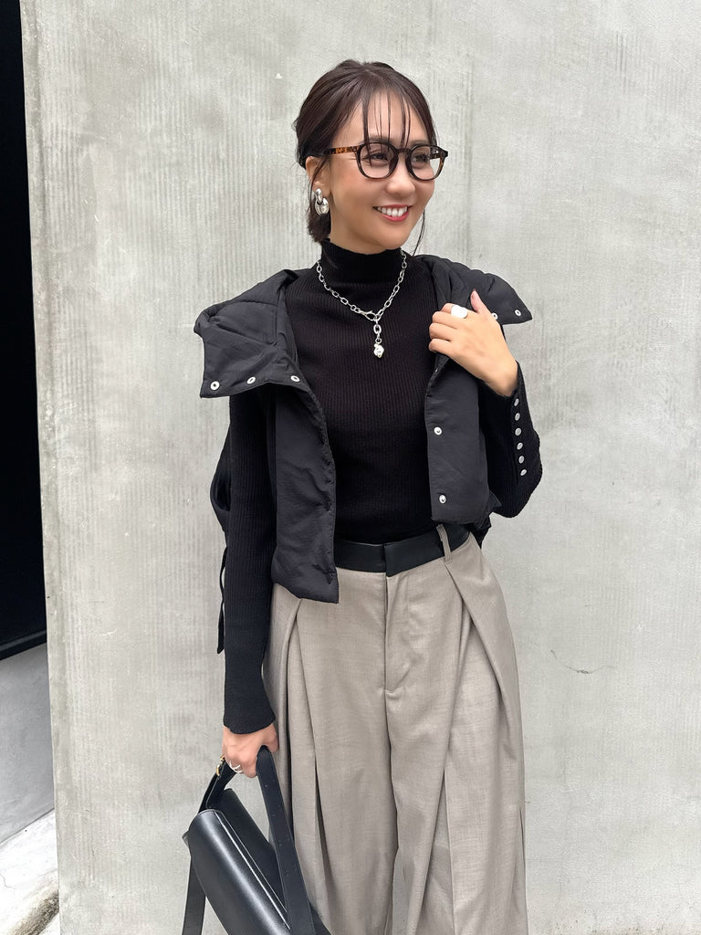 新作300円OFF] 中綿フードベスト / ブラック – fosie