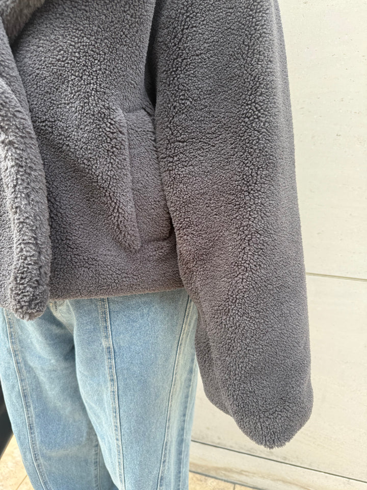 【予約】ボアショートコート / チャコールグレー(11月中旬発送予定)