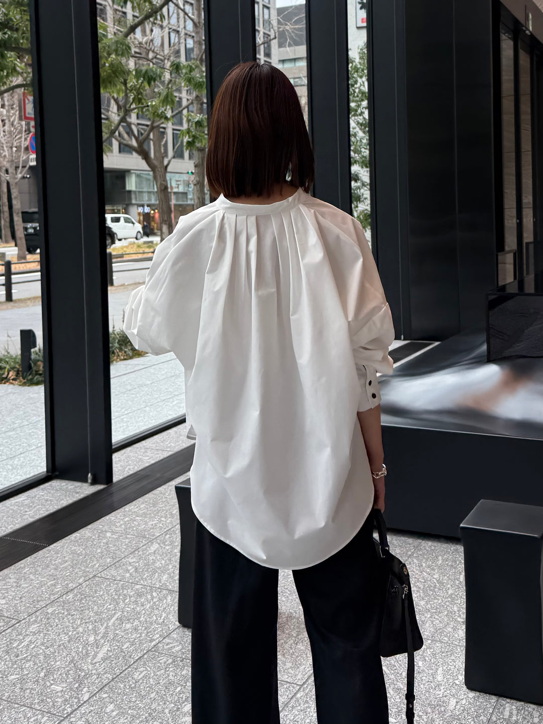 【予約】ブロードタックブラウス / ホワイト(2月下旬発送予定)