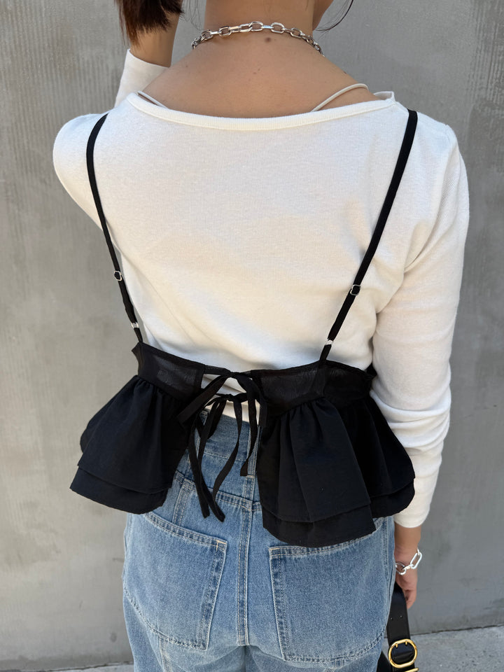 【予約】フリルヘムビスチェ / ブラック(5月下旬発送予定)