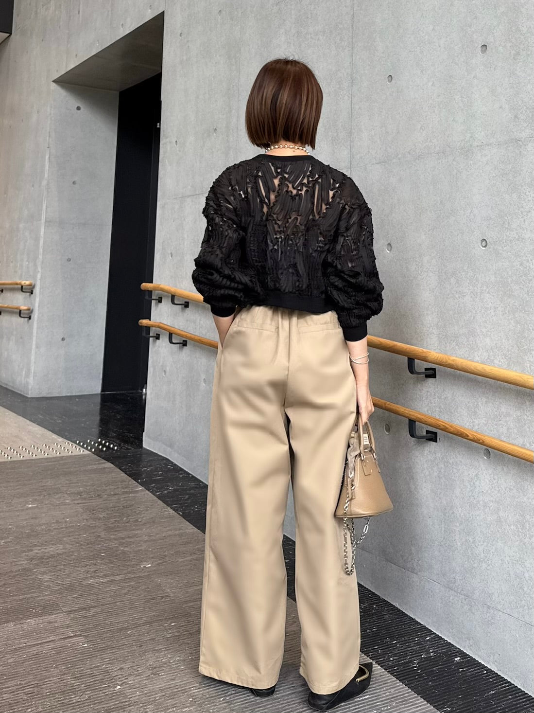 予約】ツイルタックワイドパンツ / ベージュ(2月下旬発送予定) – fosie