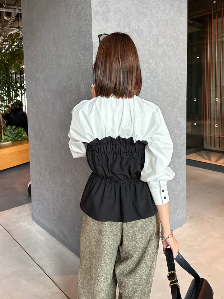 【予約】ブロードタックブラウス / ホワイト(2月下旬発送予定)