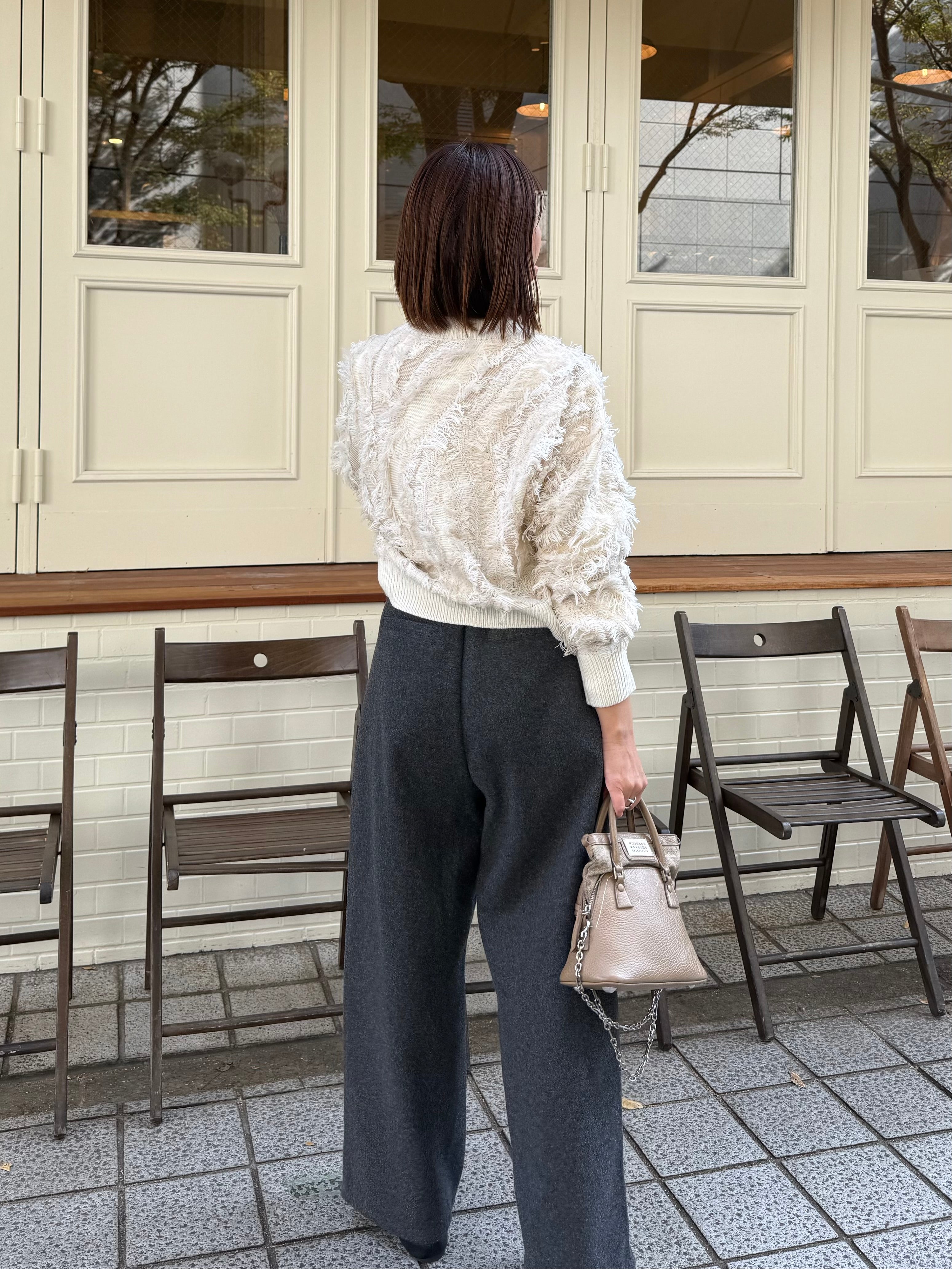 フリンジニットプルオーパー / アイボリー – fosie