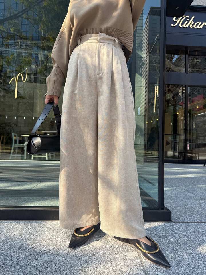 リネンライクタックパンツ / オートミール