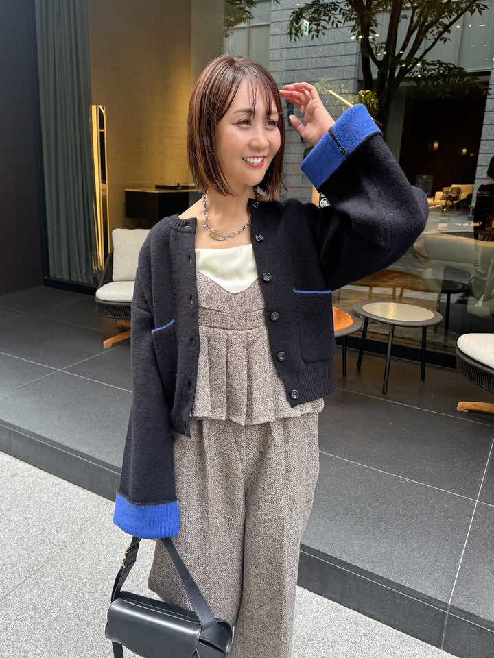 【予約】プリーツビスチェオールインワン / ブラウン(10月下旬発送予定)