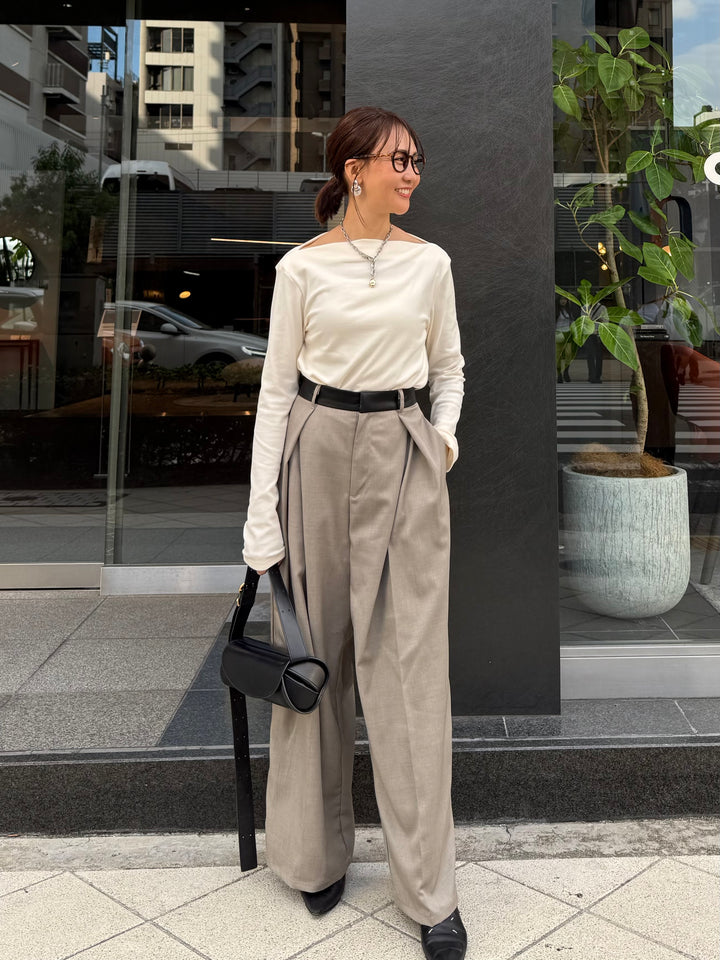 ツイルタックパンツ / グレージュ