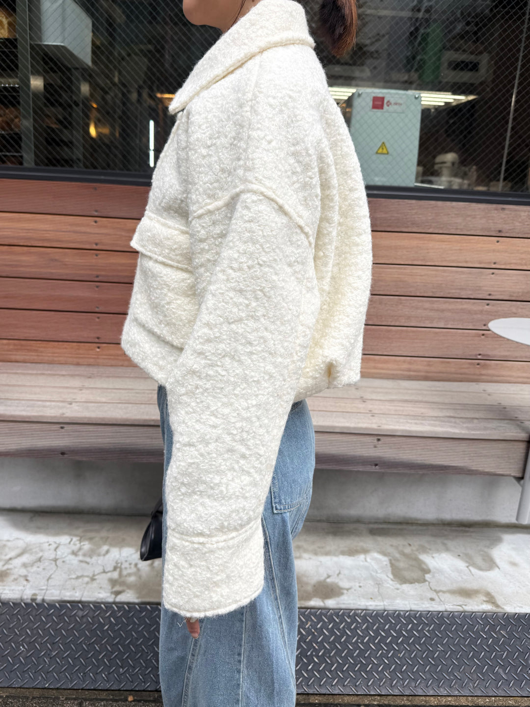 ループツイードショートジャケット / アイボリー