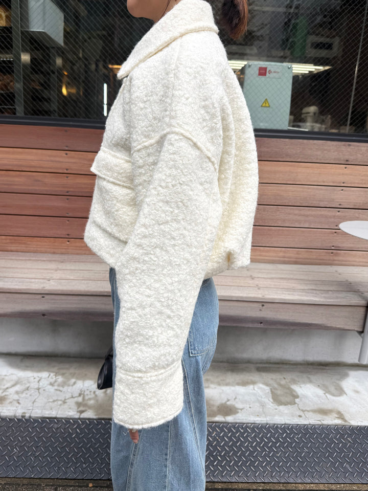 ループツイードショートジャケット / アイボリー