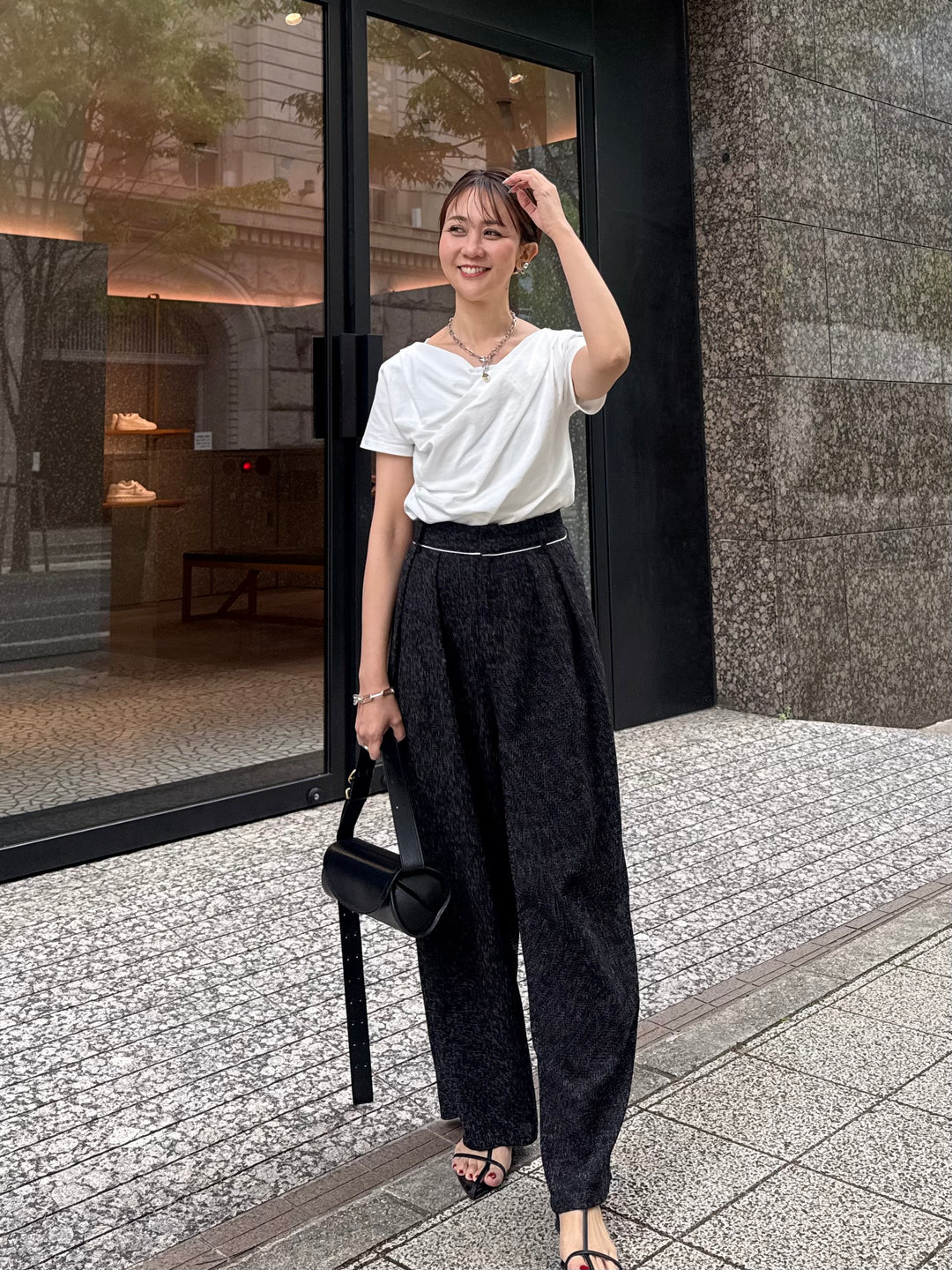 ドレープ半袖Tシャツ / オフホワイト