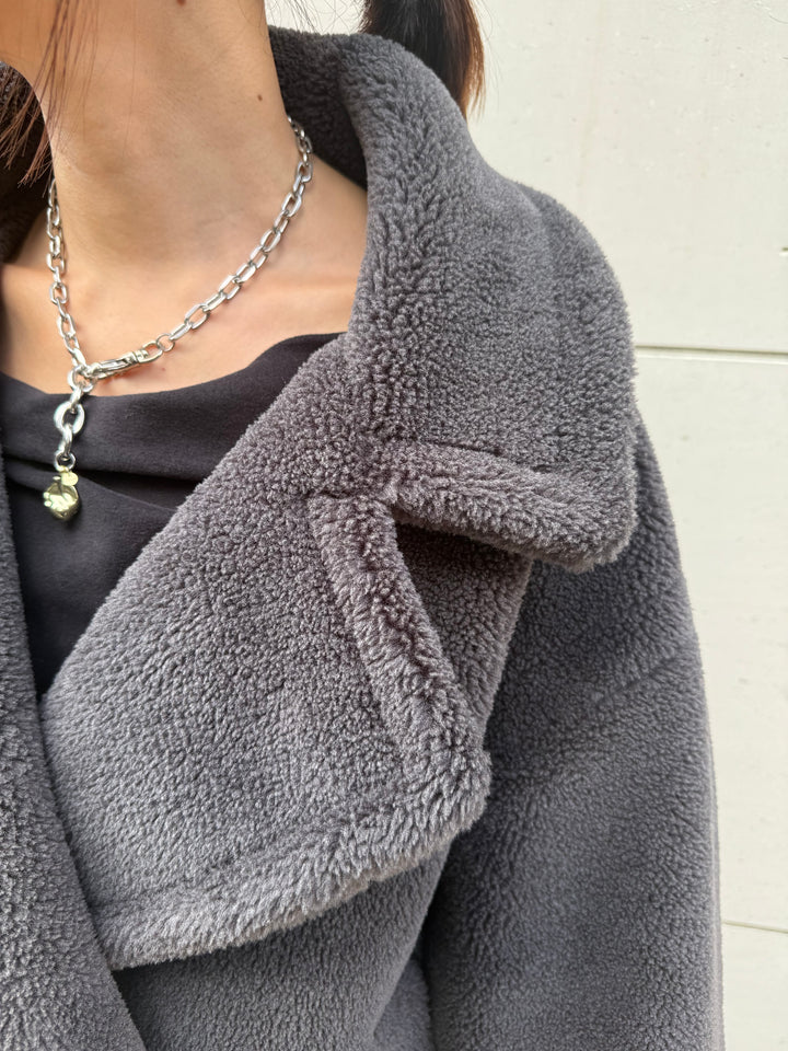 【予約】ボアショートコート / チャコールグレー(11月中旬発送予定)