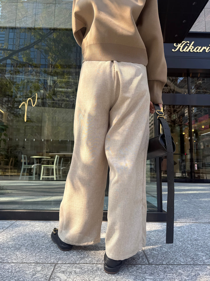 リネンライクタックパンツ / オートミール