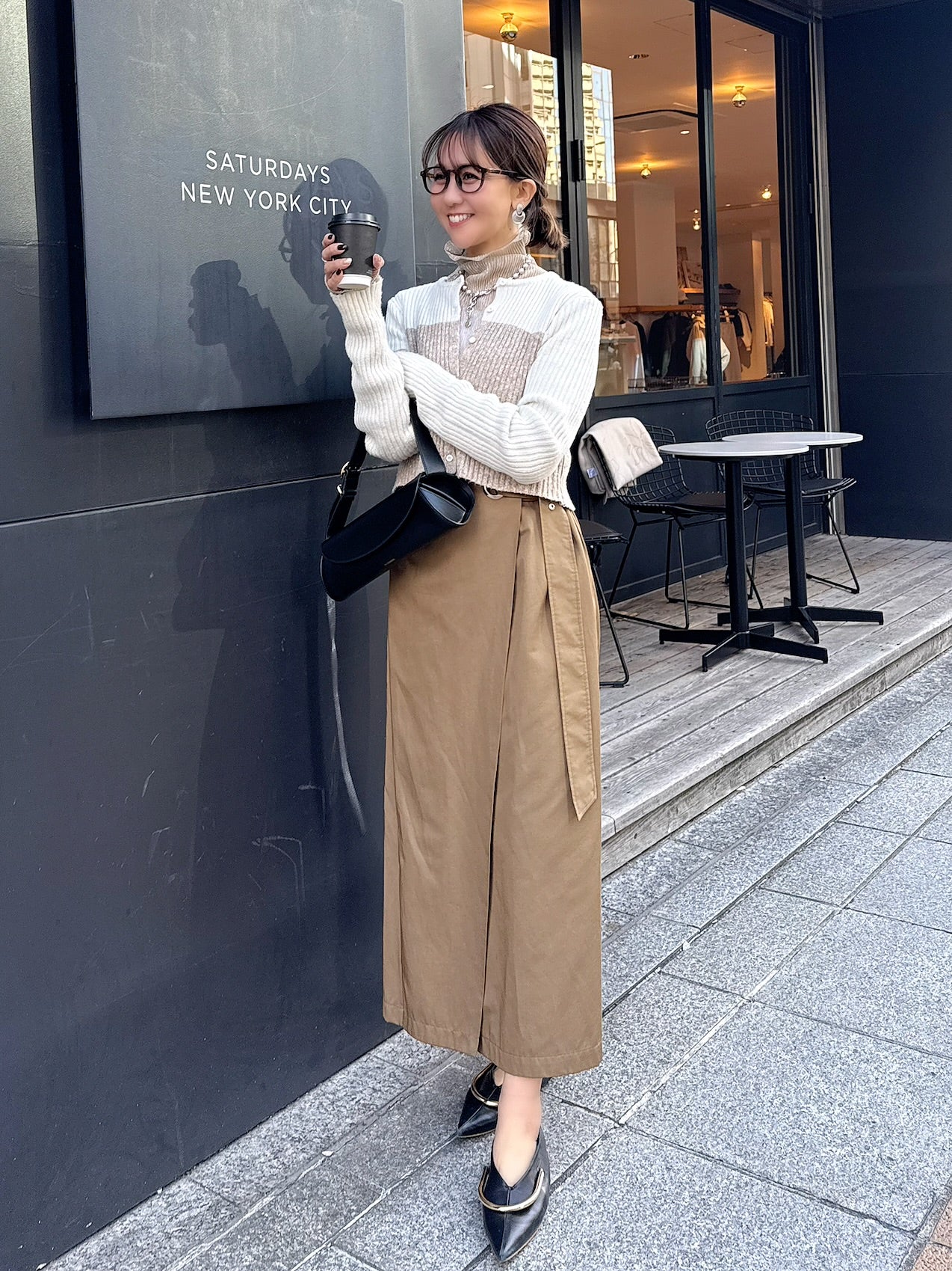 FABIANA FILLIPI ニットロングカーディガン ベルト ファー グレー