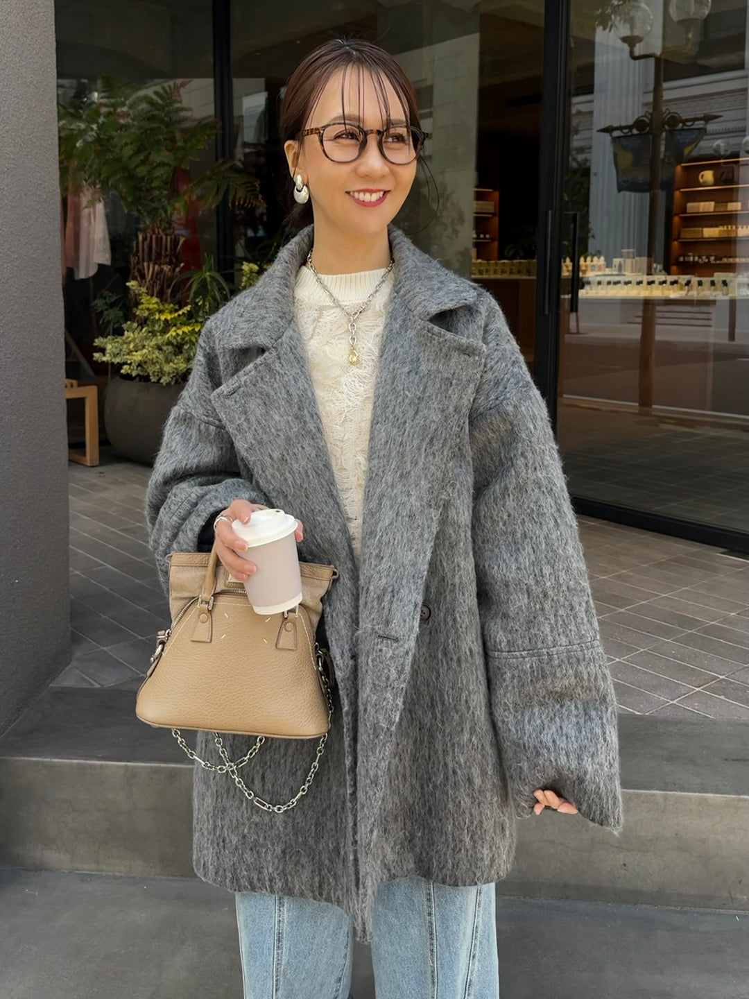 シャギーミドルコート / チャコール