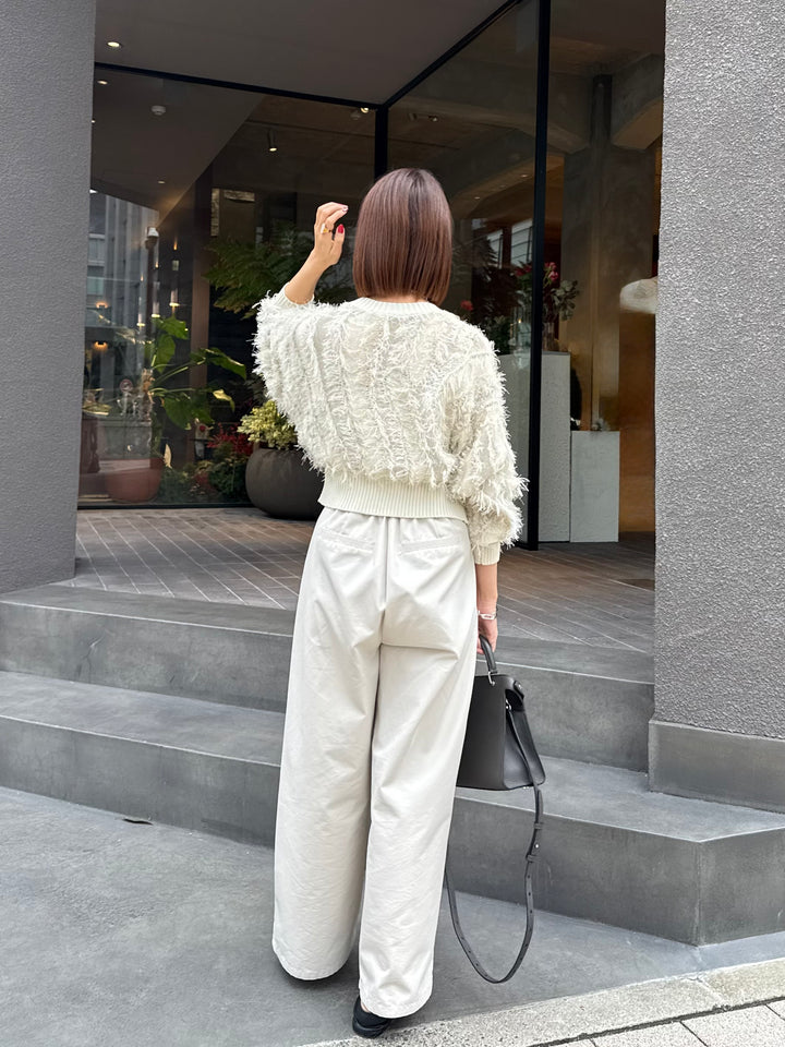 【予約】ツイルタックワイドパンツ / アイボリー(2月下旬発送予定)