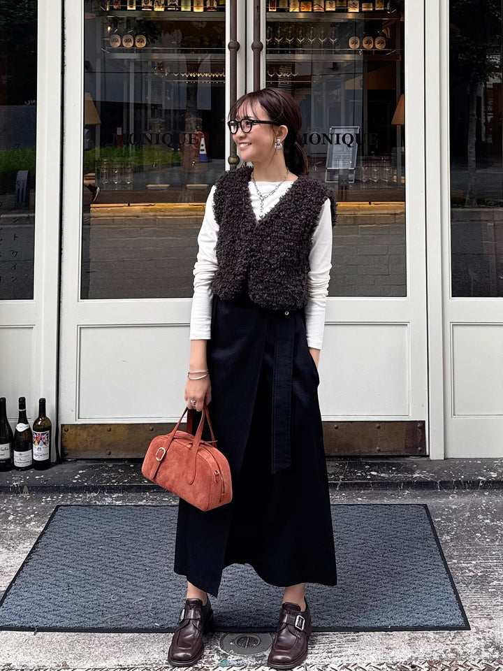 ベロアボートネックプルオーバー / アイボリー