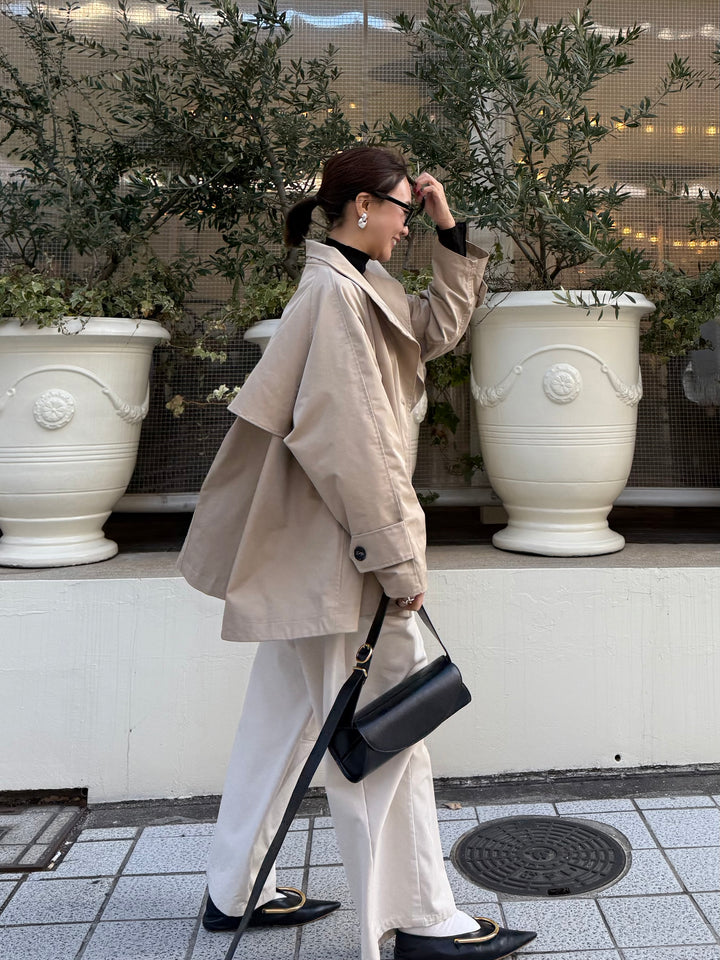 【予約】スタンドカラーミドルコート / ベージュ(2月下旬発送予定)