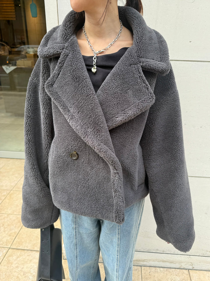 【予約】ボアショートコート / チャコールグレー(11月中旬発送予定)