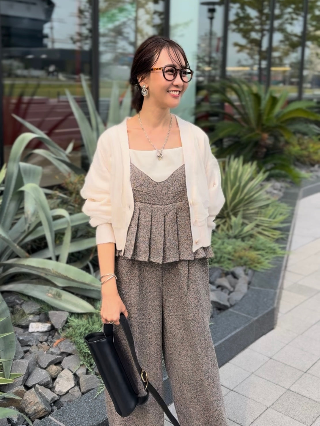 チュールニットカーディガン / アイボリー – fosie