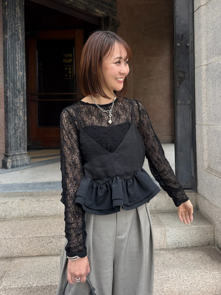 【予約】フリルヘムビスチェ / ブラック(5月下旬発送予定)