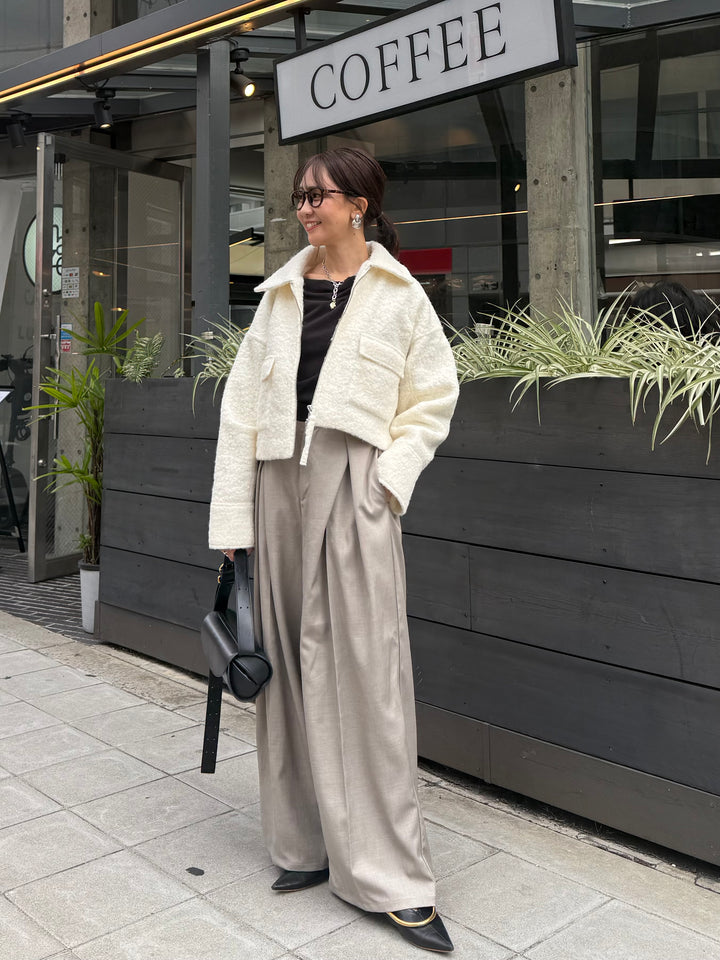 ツイルタックパンツ / グレージュ