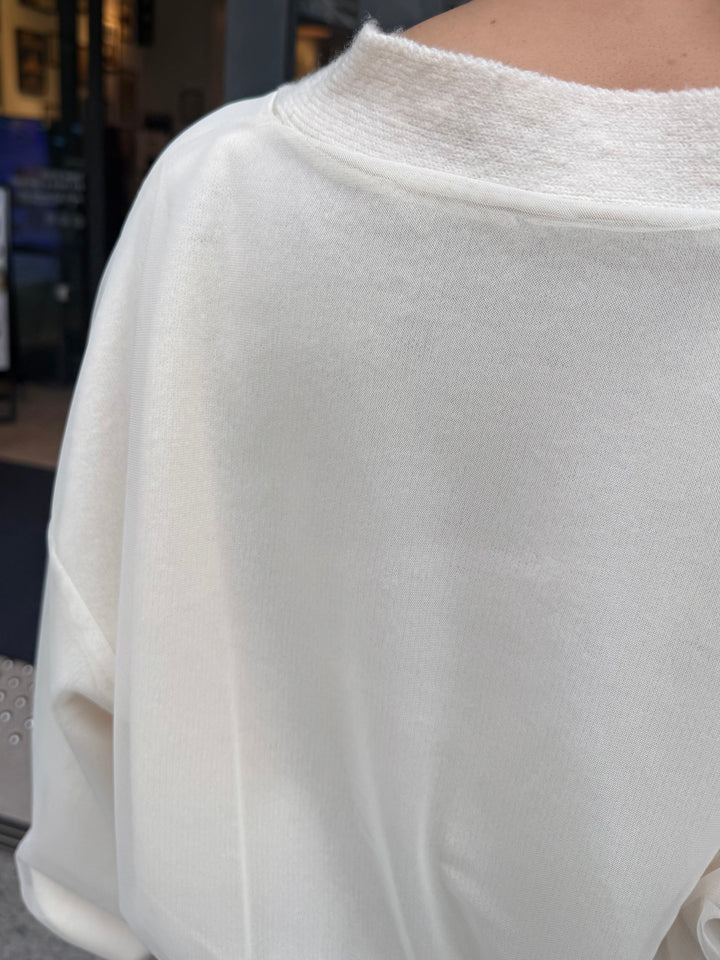 チュールニットカーディガン / アイボリー