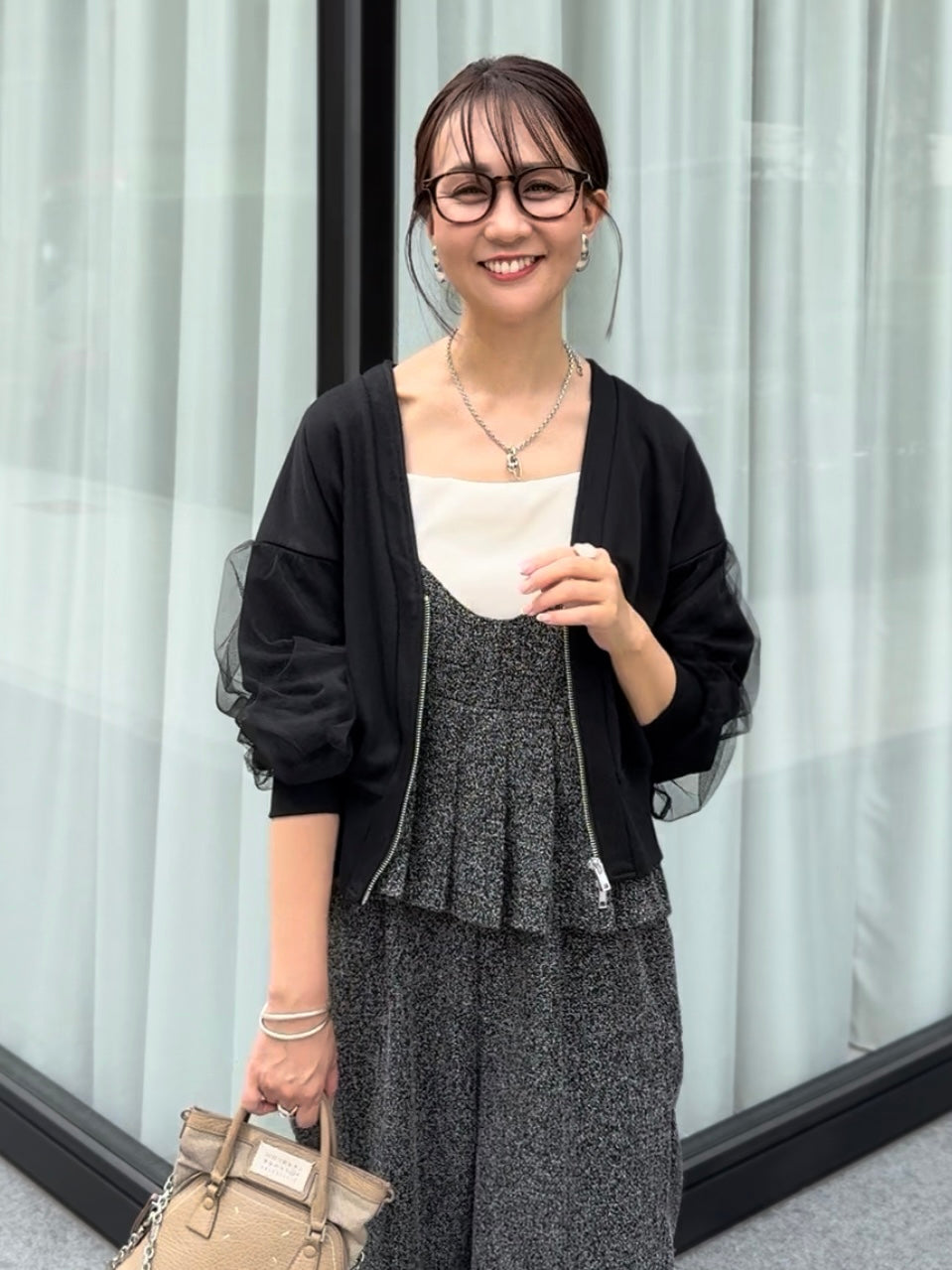 【予約】プリーツビスチェオールインワン / ブラック(11月上旬発送予定)