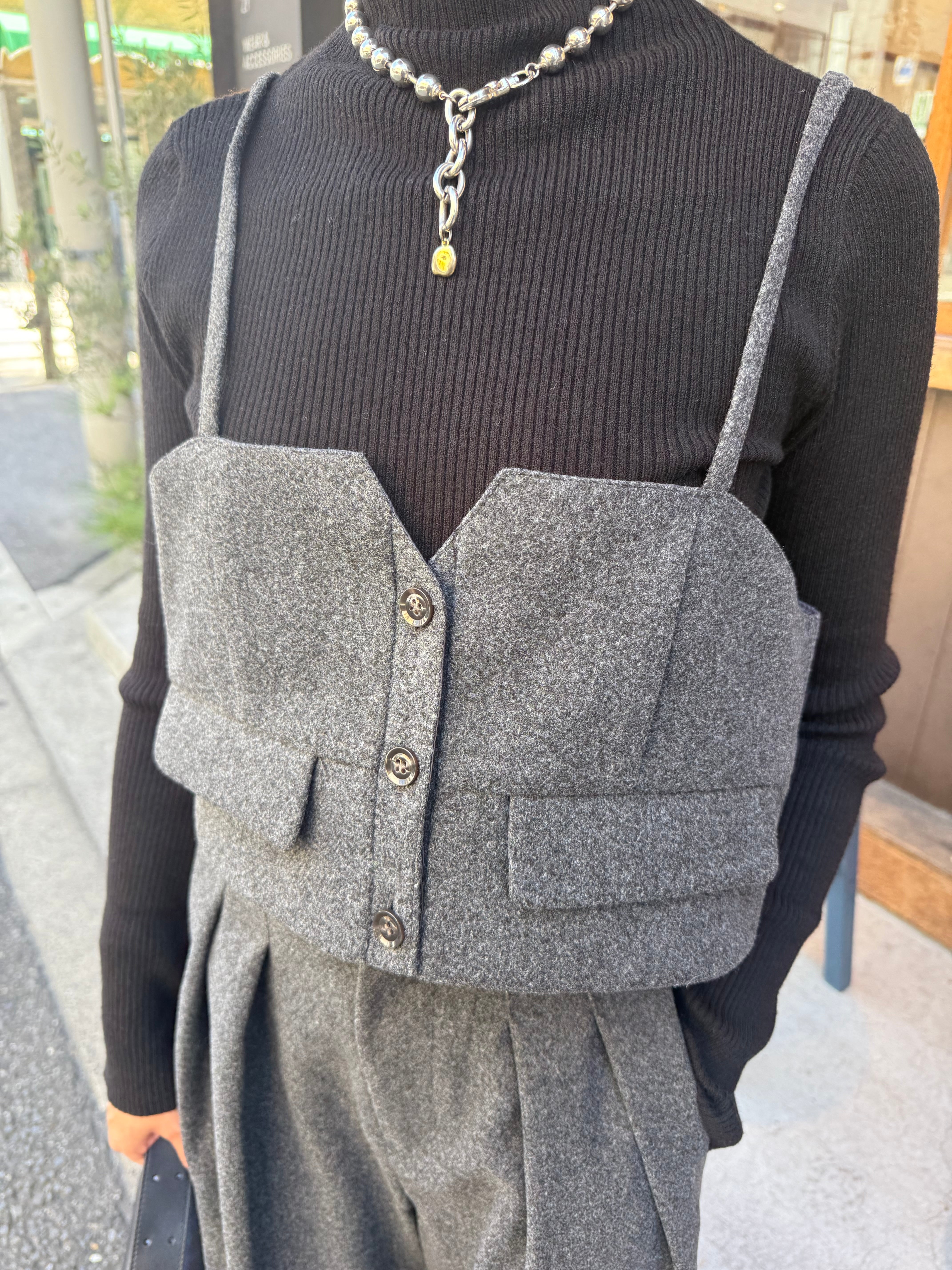 ウールライクビスチェ / チャコール – fosie