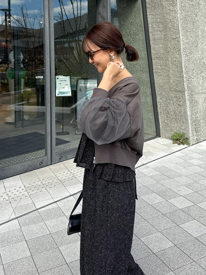 【予約】サマーツイードプリーツキャミ / ブラック(2月中旬頃発送予定)