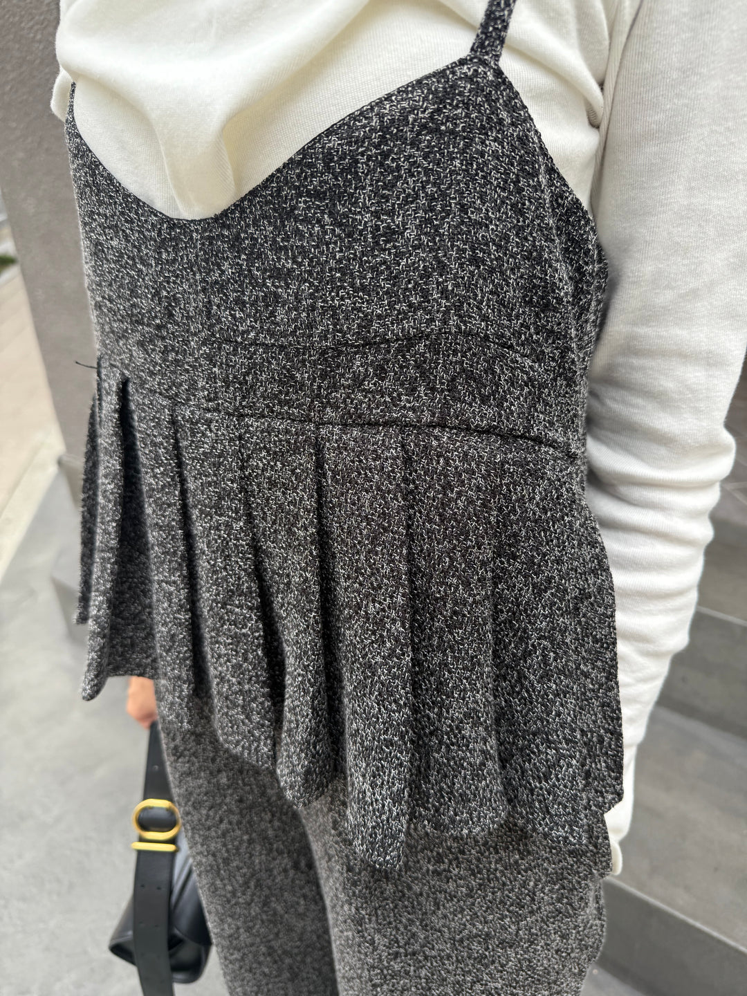 【予約】プリーツビスチェオールインワン / ブラック(11月上旬発送予定)