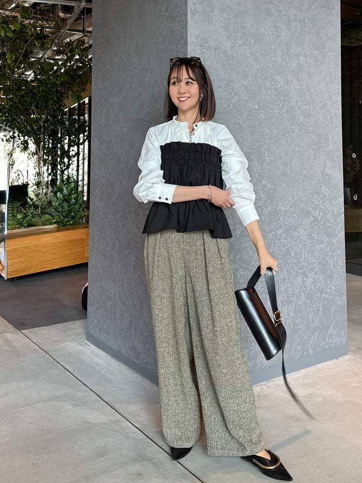 【予約】ブロードタックブラウス / ホワイト(2月下旬発送予定)