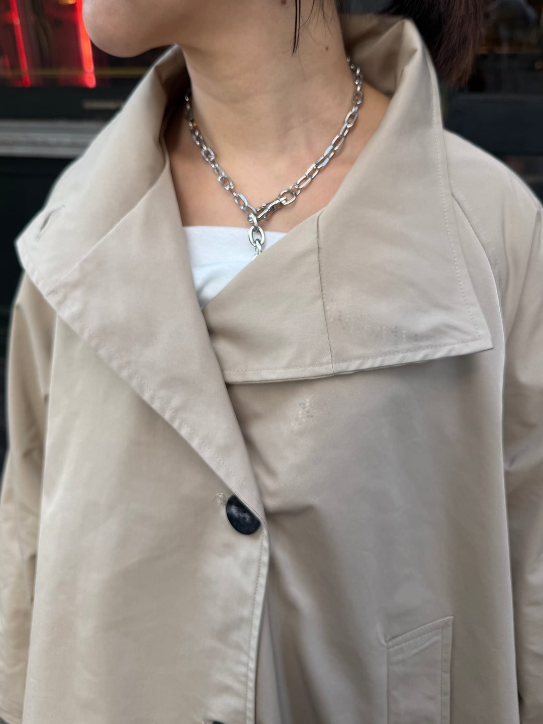 【予約】スタンドカラーミドルコート / ベージュ(2月下旬発送予定)