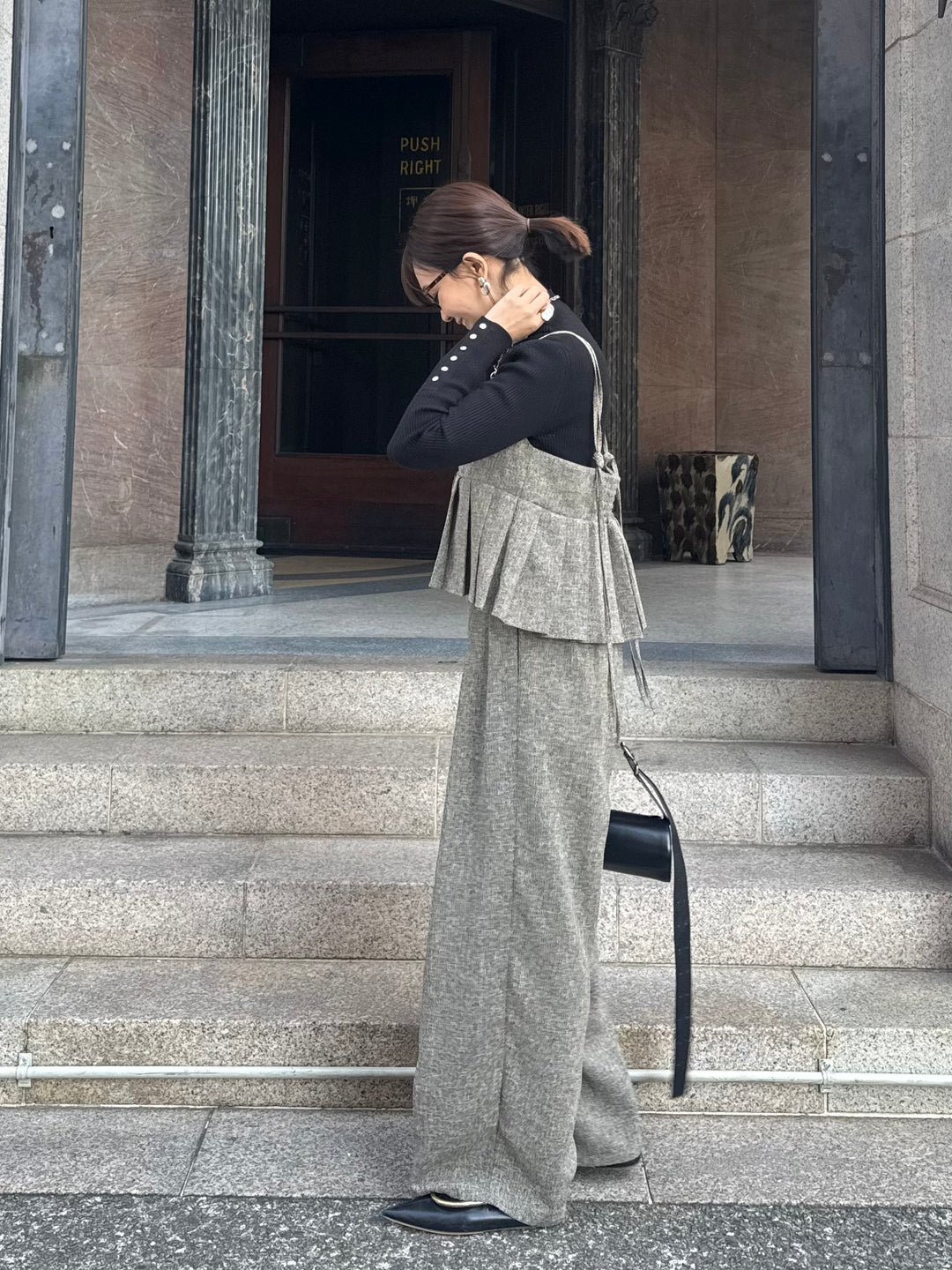 【予約】サマーツイードタックパンツ / ブラウン(2月中旬頃発送予定)