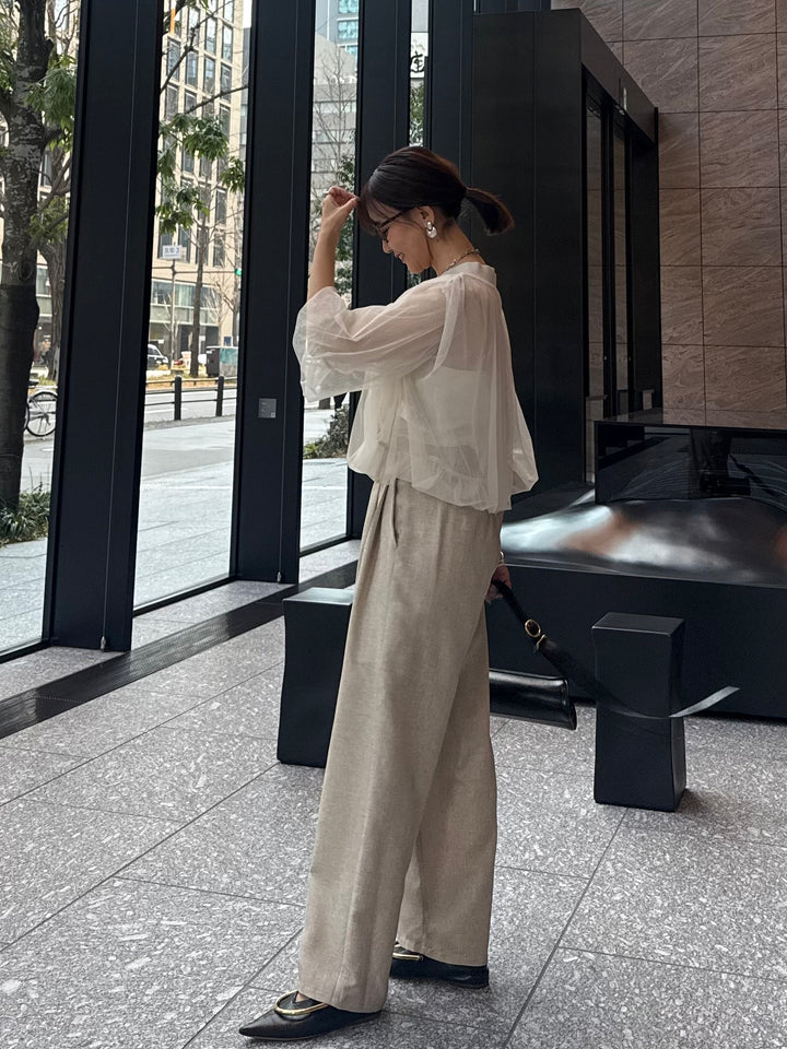 リネンライクタックパンツ / オートミール