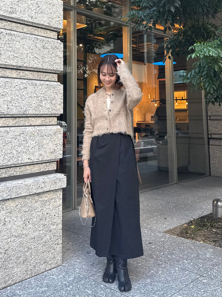 モヘアタッチクロップドカーディガン / ベージュ