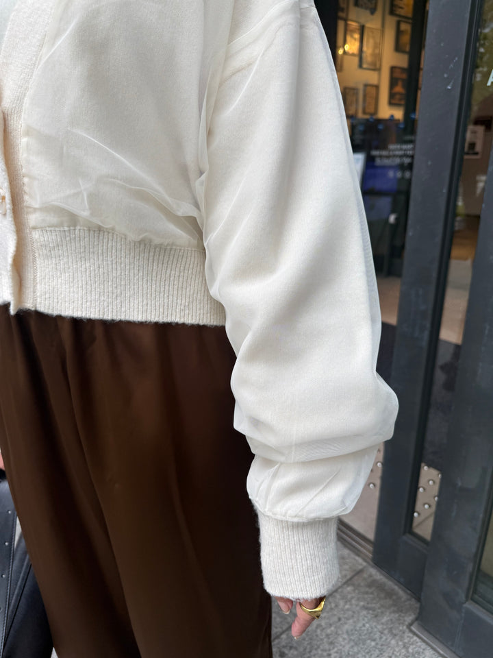 チュールニットカーディガン / アイボリー