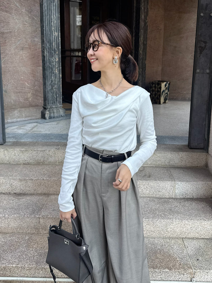 ドレープロングTシャツ / オフホワイト