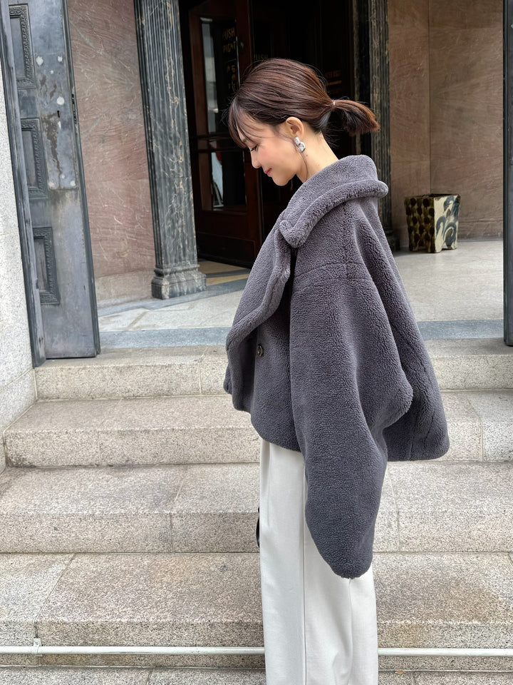 【予約】ボアショートコート / チャコールグレー(11月中旬発送予定)