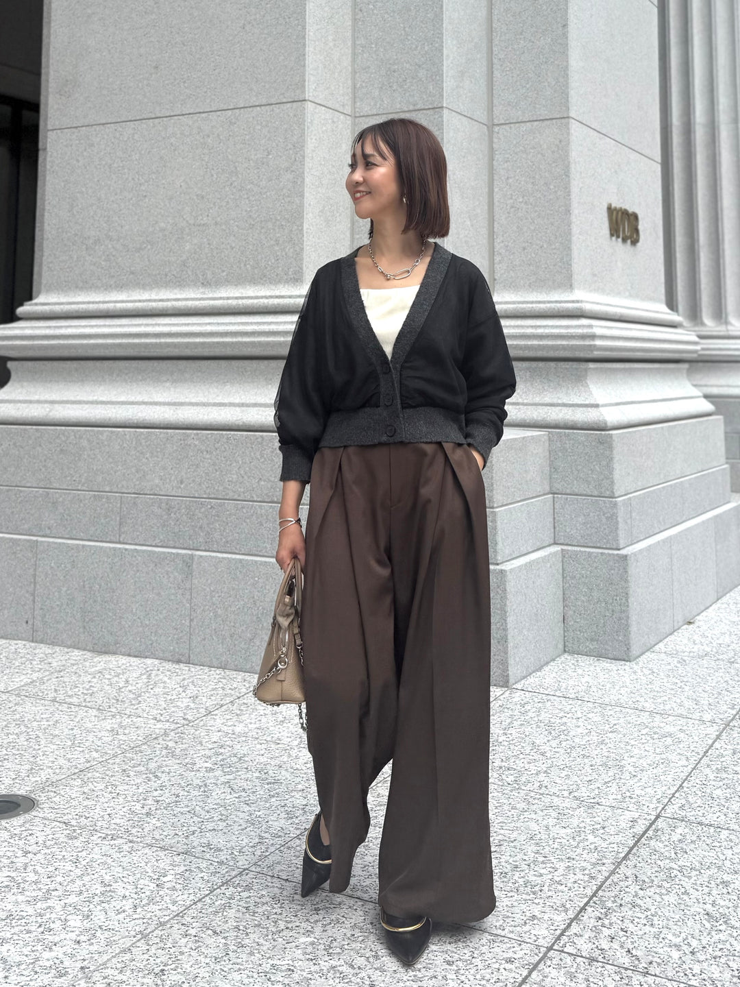 チュールニットカーディガン / ブラック