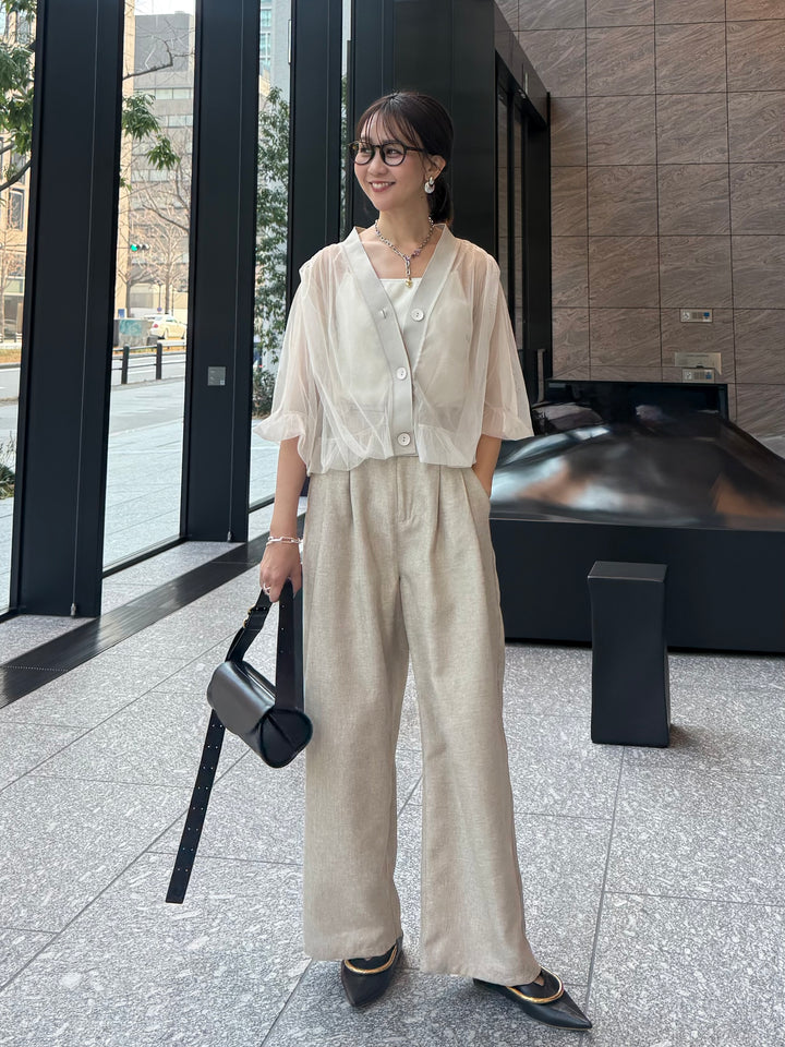 リネンライクタックパンツ / オートミール